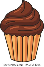 Schokoladen-Cupcake-Symbol Vektorillustration