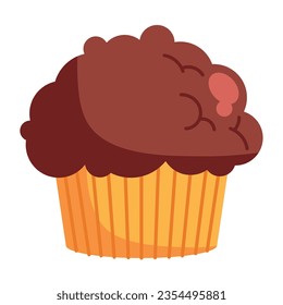 chocolate cupcake illustration vector isolated