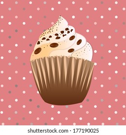 chocolate cupcake on the  background