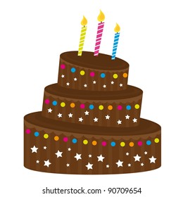chocolate cupcake over white background. vector illustration