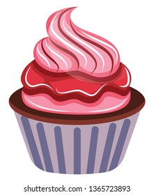 Cachorro de chocolate con ilustración de la cereza de frambuesa vector sobre fondo blanco
