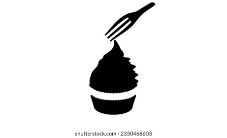 Silhouette de pastelitos de chocolate, vector de alta calidad