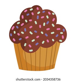 chocolate cupcake sweet icon isolated