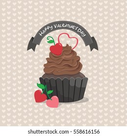 chocolate cupcake in valentine's day