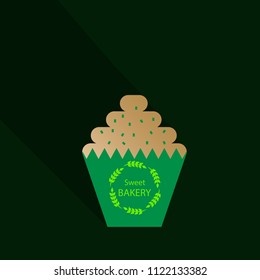 Chocolate cupcake . Vector illustration