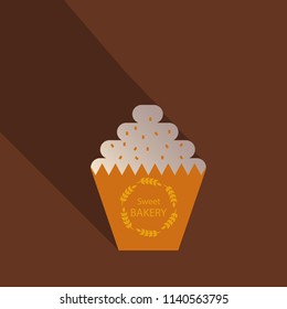 Chocolate cupcake . Vector illustration