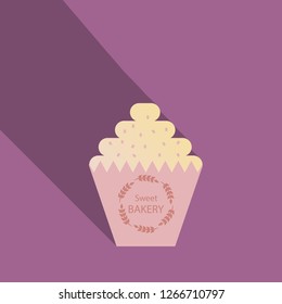 Chocolate cupcake . Vector illustration