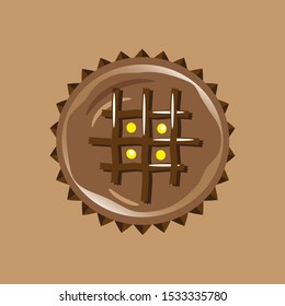 chocolate cupcake vector top view