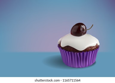 CHOCOLATE CUPCAKES WITH COCONUT CHERRY GLAZE