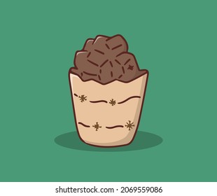 Chocolate Cupcakes hand drawing illustration