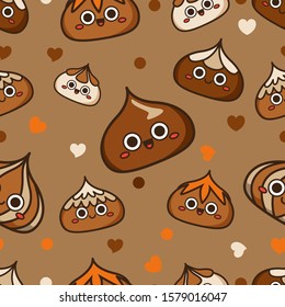  Chocolate cute candies  seamless pattern background.Endless texture for textile ,fabric , wallpaper, web page background, wrapping paper and etc..Endless texture for textile ,fabric , wallpaper, web.