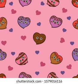  Chocolate cute candies  seamless pattern background.Endless texture for textile ,fabric , wallpaper, web page background, wrapping paper and etc..Endless texture for textile ,fabric , wallpaper, web.