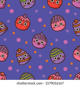  Chocolate cute candies  seamless pattern background.Endless texture for textile ,fabric , wallpaper, web page background, wrapping paper and etc..Endless texture for textile ,fabric , wallpaper, web.
