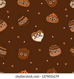  Chocolate cute candies  seamless pattern background.Endless texture for textile ,fabric , wallpaper, web page background, wrapping paper and etc..Endless texture for textile ,fabric , wallpaper, web.