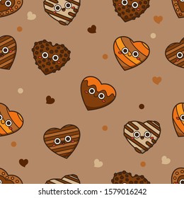  Chocolate cute candies  seamless pattern background.Endless texture for textile ,fabric , wallpaper, web page background, wrapping paper and etc..Endless texture for textile ,fabric , wallpaper, web.