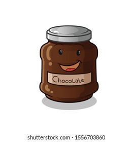 chocolate cute chibi cartoon mascot vector art illustration