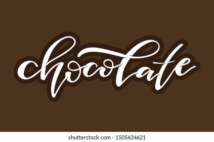Chocolate - cute hand drawn doodle lettering poster banner art template postcard