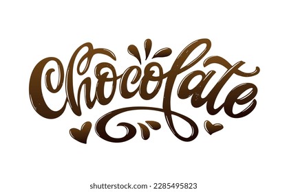 Chocolate - linda etiqueta de doodle dibujada a mano, diseño de camisetas, impresión de tazas.