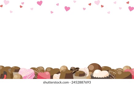 Chocolate cute valentine illustration background frame material