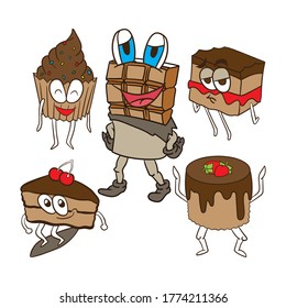 Vector de cortar chocolate sobre fondo blanco