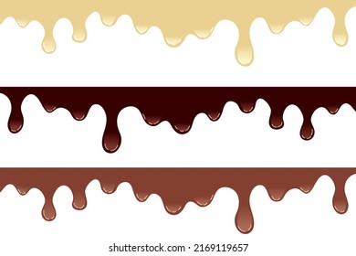 chocolate day background. spreading chocolate, black, white and milky. vector illustration