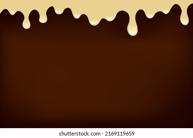 chocolate day background. spreading chocolate, black, white and milky. vector illustration