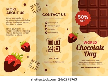 Chocolate Day Brochure Cartoon Hand Drawn Templates Background Illustration