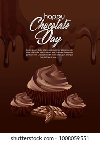 Chocolate Day with brown background