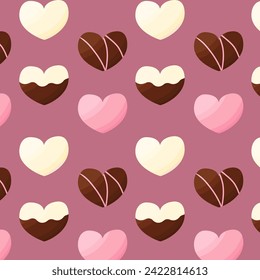 chocolate day candy holiday gift hearts pattern vector illustration