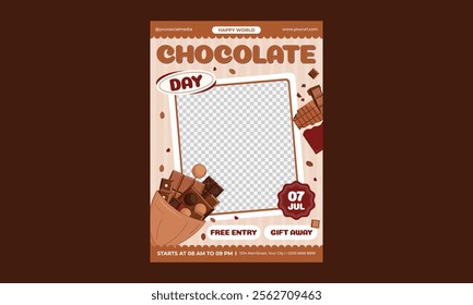 Chocolate Day Flyer. International chocolate day banner, social media, and poster design