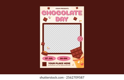 Chocolate Day Flyer. International chocolate day banner, social media, and poster design