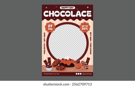 Chocolate Day Flyer. International chocolate day banner, social media, and poster design