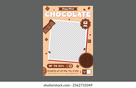 Chocolate Day Flyer. International chocolate day banner, social media, and poster design