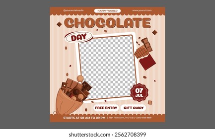 Chocolate Day Socials Media. International chocolate day banner, social media, and poster design