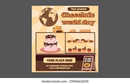 Chocolate day Socials Media. International chocolate day banner, social media, and poster design
