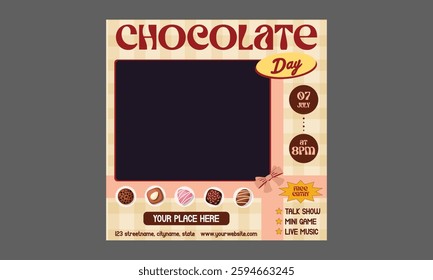 Chocolate day Socials Media. International chocolate day banner, social media, and poster design
