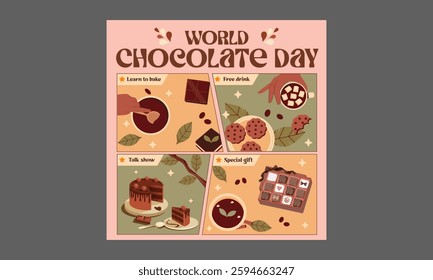 Chocolate day Socials Media. International chocolate day banner, social media, and poster design
