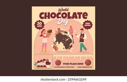 Chocolate day Socials Media. International chocolate day banner, social media, and poster design
