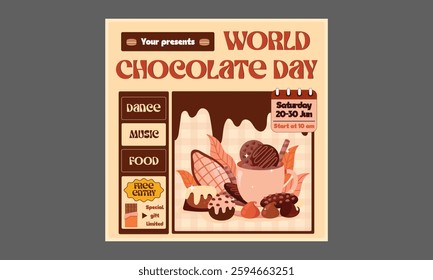 Chocolate day Socials Media. International chocolate day banner, social media, and poster design
