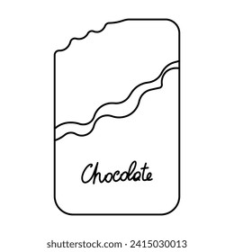 chocolate day tile packaging gift icon element line doodle coloring vector 