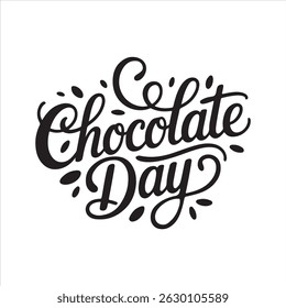 chocolate day typography silhouette vector illustration
