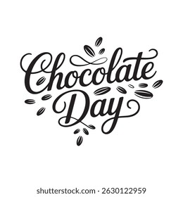 chocolate day typography silhouette vector illustration