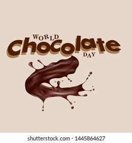 CHOCOLATE DAY Vector hand drawn illustration. Lettering World chocolate day. Idea for poster, postcard