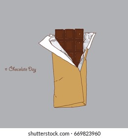 Chocolate Day. Vector hand-drawn sketch.
