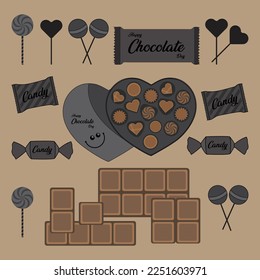 Chocolate day chocolate vector illustration of isolated