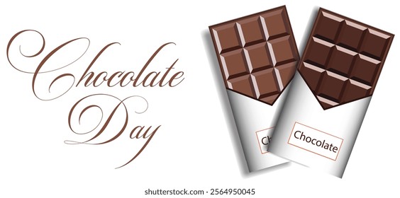 Chocolate Day, World Chocolate Day, Social Media Banner, Milk chocolate pieces, Dark Chocolate.