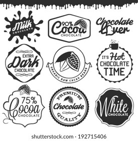 Chocolate Design Elements, Labels and Badges in Vintage Style