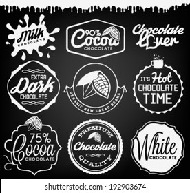 Chocolate Design Elements, Labels and Badges in Vintage Style