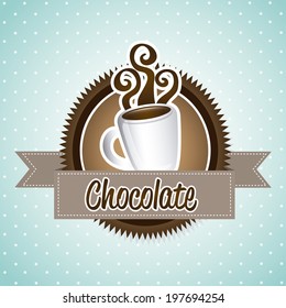 Chocolate design over blue background, vector illustration