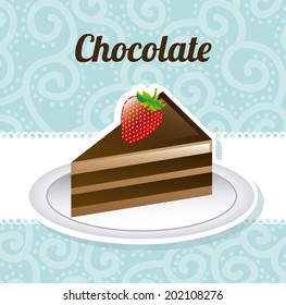 chocolate design over blue background vector illustration